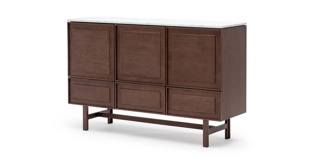 Yorke Highboard - Smoked Oak & Bianca Carrara - Loom Collection