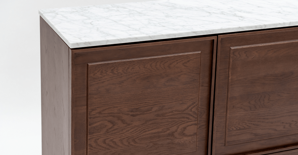 Yorke Highboard - Smoked Oak & Bianca Carrara - Loom Collection