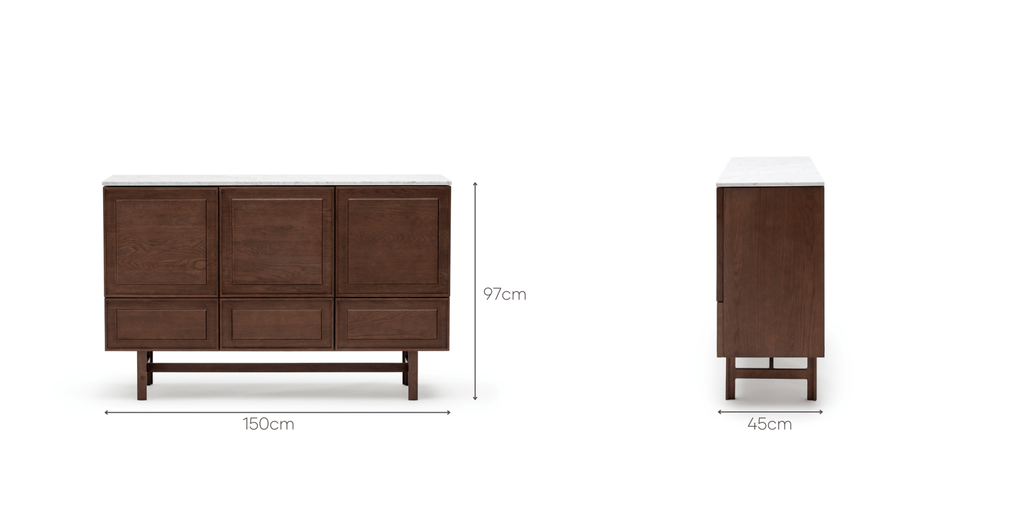 Yorke Highboard - Smoked Oak & Bianca Carrara - Loom Collection