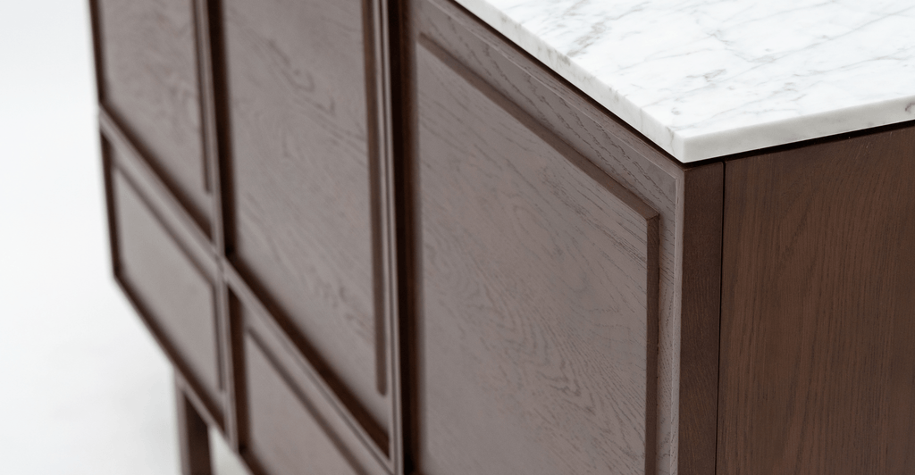 Yorke Highboard - Smoked Oak & Bianca Carrara - Loom Collection