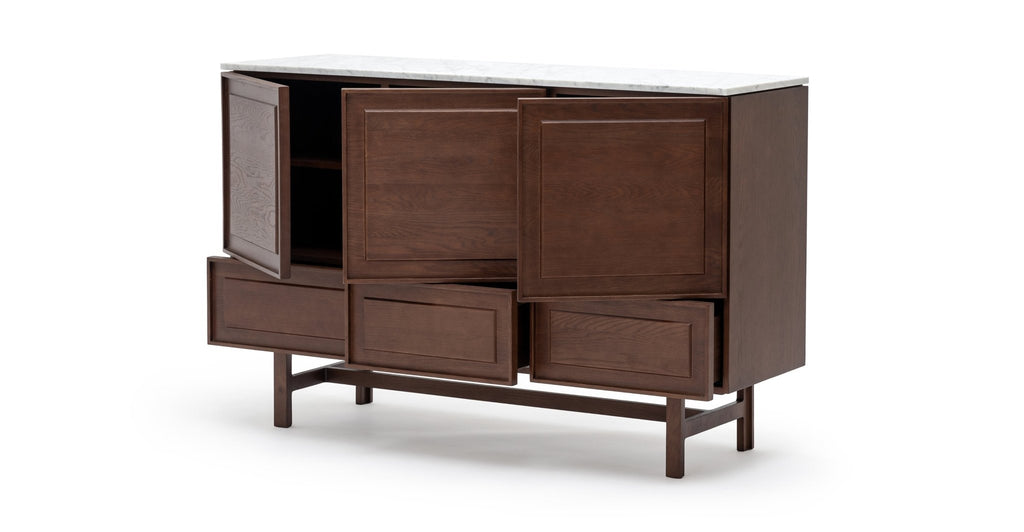 Yorke Highboard - Smoked Oak & Bianca Carrara - Loom Collection