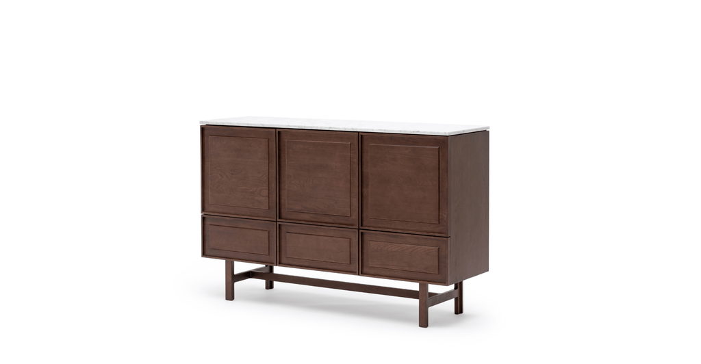 Yorke Highboard - Smoked Oak & Bianca Carrara - Loom Collection