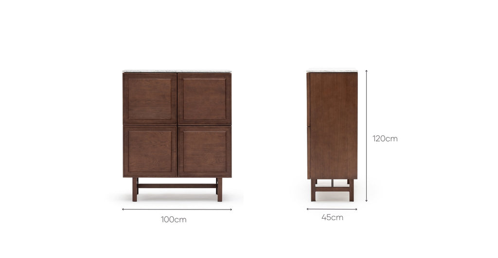 Yorke Highboard - Smoked Oak & Bianca Carrara - Loom Collection