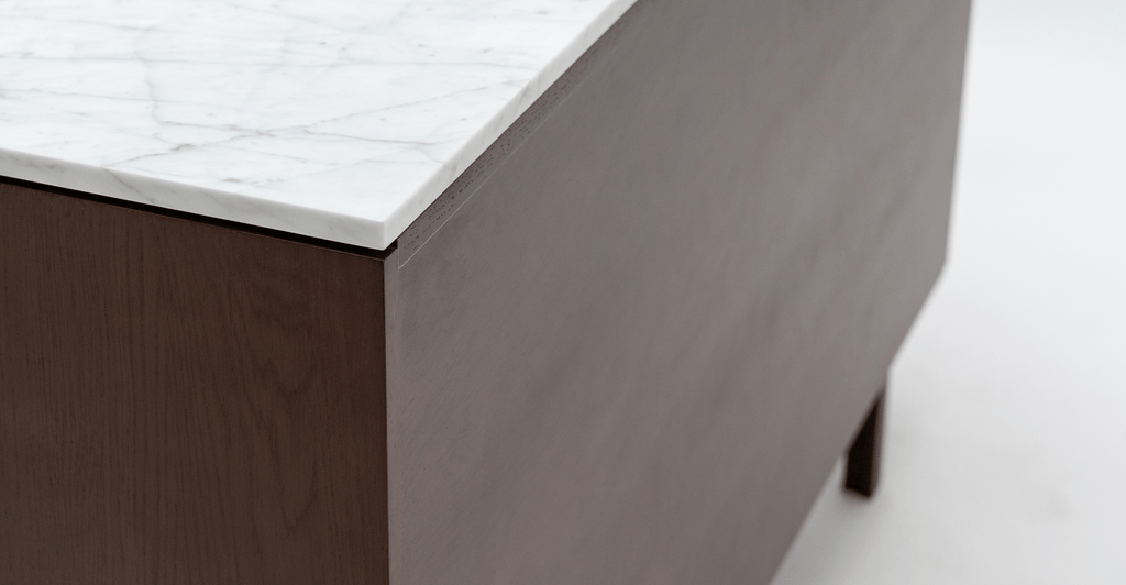 Yorke Highboard - Smoked Oak & Bianca Carrara - Loom Collection