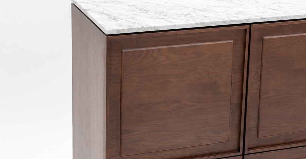 Yorke Highboard - Smoked Oak & Bianca Carrara - Loom Collection