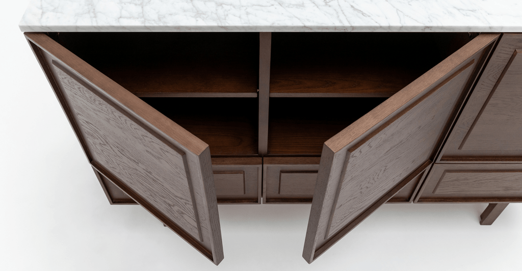 Yorke Highboard - Smoked Oak & Bianca Carrara - Loom Collection