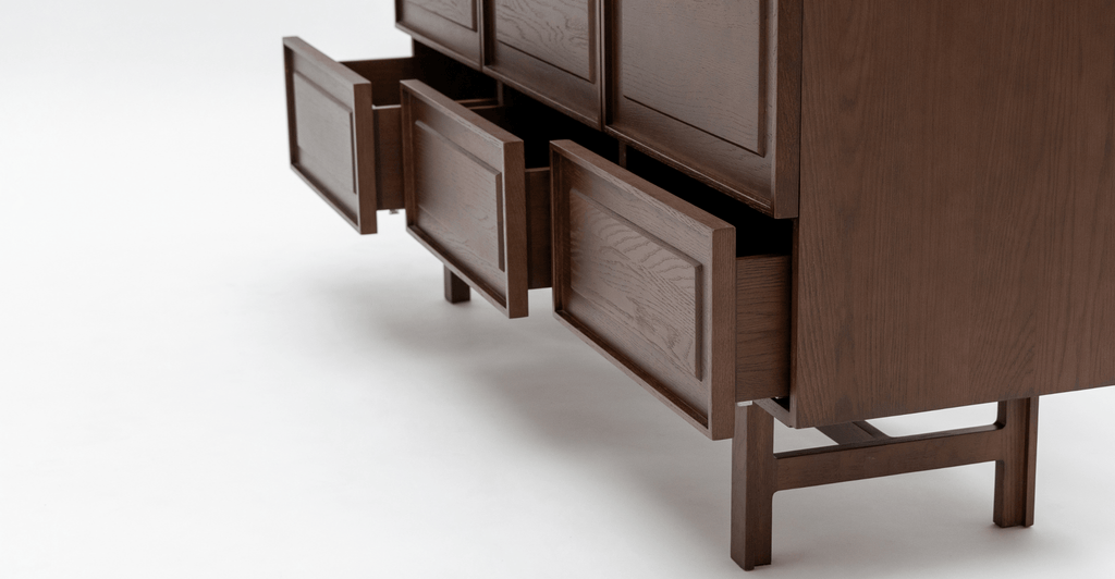 Yorke Highboard - Smoked Oak & Bianca Carrara - Loom Collection