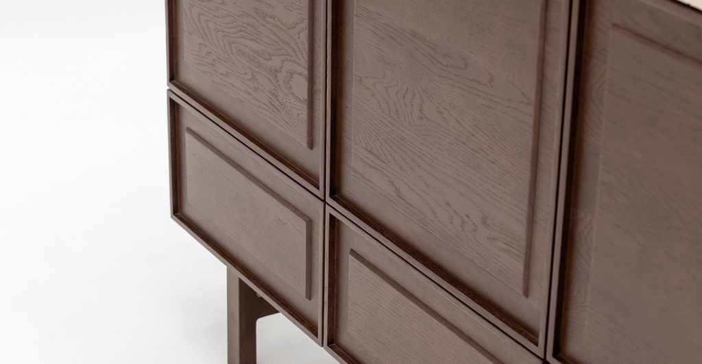 Yorke Highboard - Smoked Oak & Travertine - Loom Collection