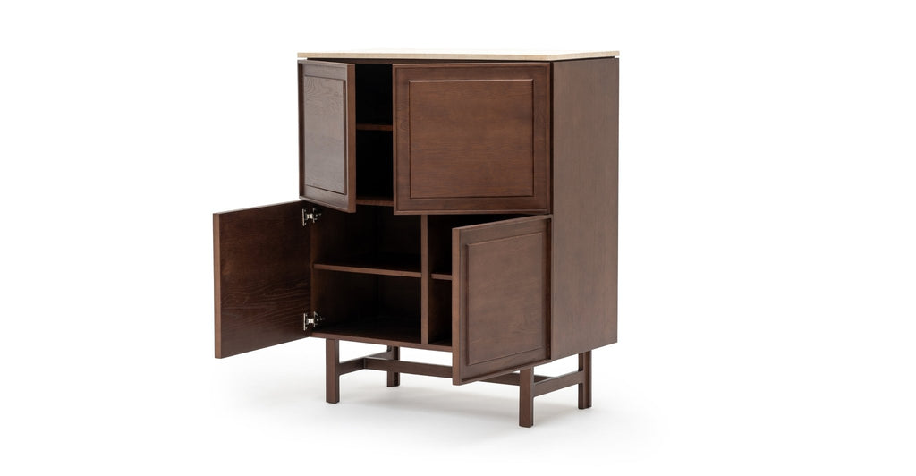 Yorke Highboard - Smoked Oak & Travertine - Loom Collection