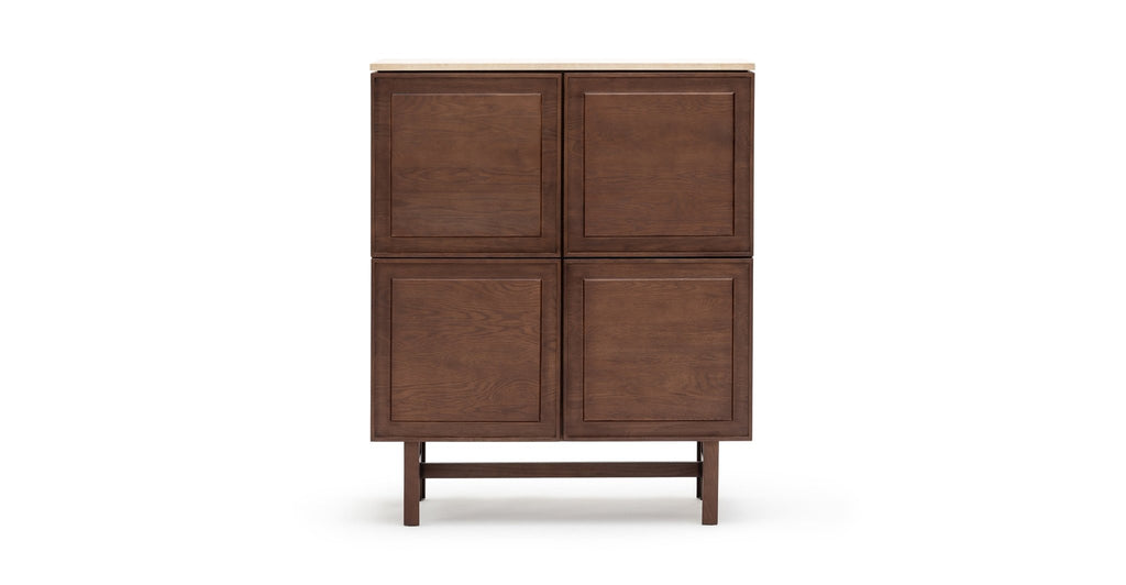 Yorke Highboard - Smoked Oak & Travertine - Loom Collection