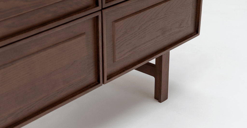 Yorke Highboard - Smoked Oak & Travertine - Loom Collection