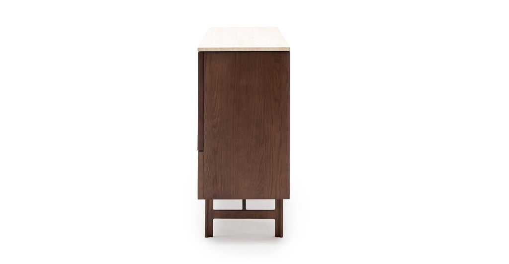 Yorke Highboard - Smoked Oak & Travertine - Loom Collection