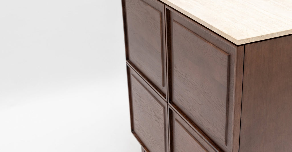 Yorke Highboard - Smoked Oak & Travertine - Loom Collection