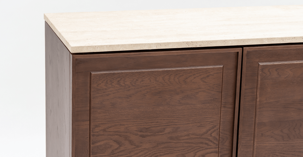 Yorke Highboard - Smoked Oak & Travertine - Loom Collection