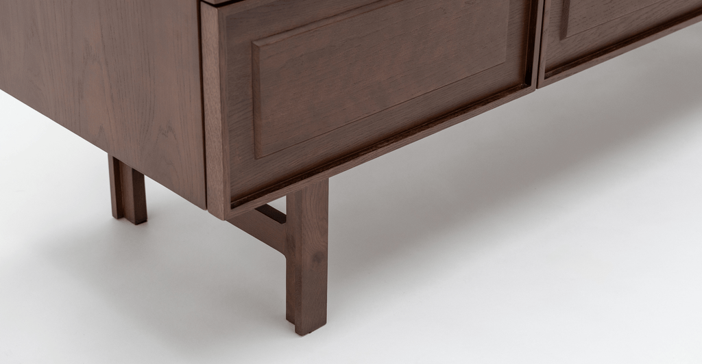 Yorke Highboard - Smoked Oak & Travertine - Loom Collection