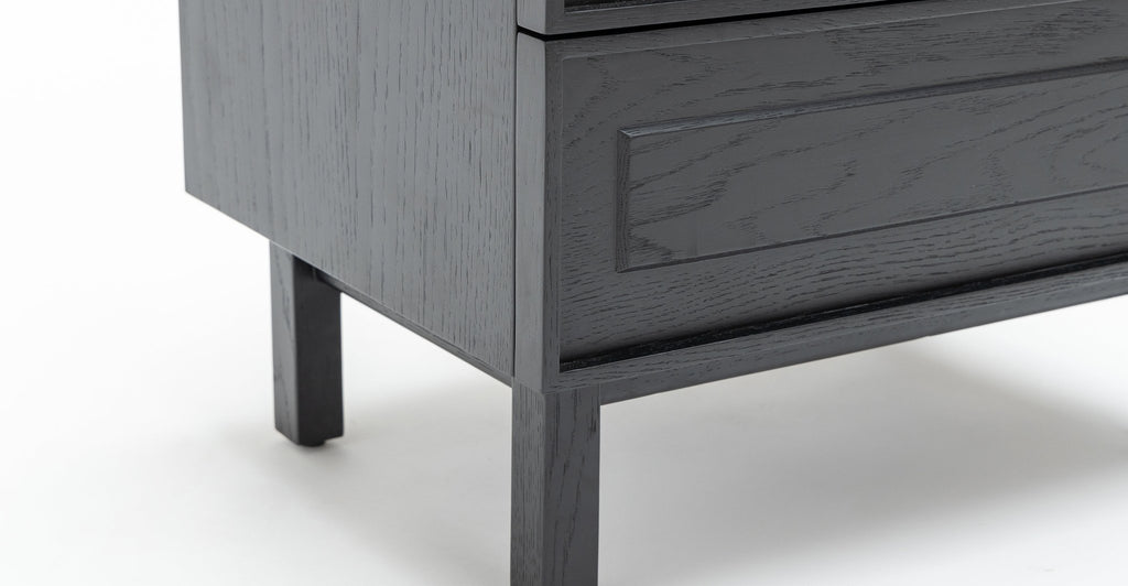 Yorke Nightstand - Black Oak & Bianca Carrara.