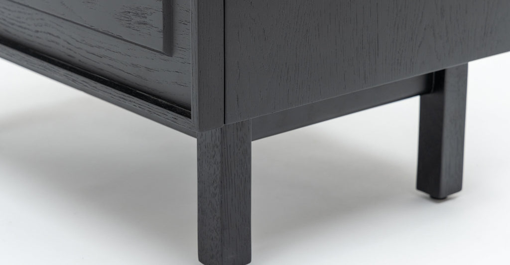 Yorke Nightstand - Black Oak & Bianca Carrara.