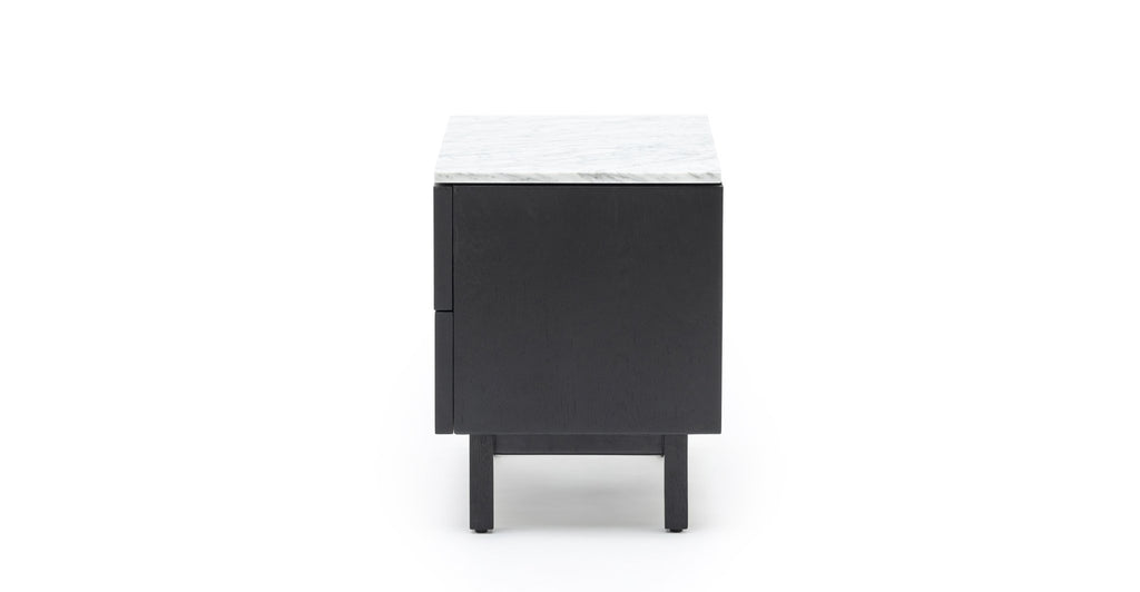 Yorke Nightstand - Black Oak & Bianca Carrara.