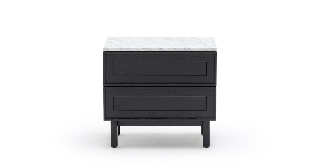 Yorke Nightstand - Black Oak & Bianca Carrara.