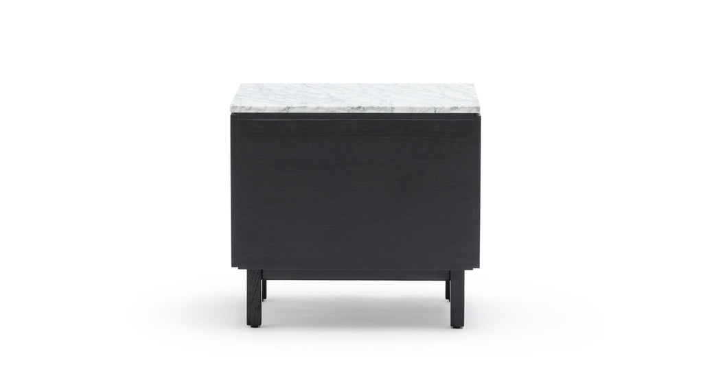 Yorke Nightstand - Black Oak & Bianca Carrara.