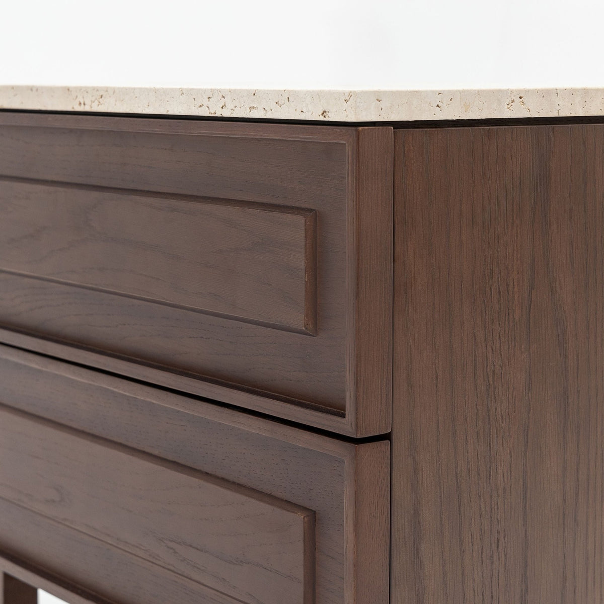 Yorke Nightstand - Espresso Oak & Travertine - Nightstands Tolv Loom Collection Dubai