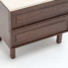 Yorke Nightstand - Espresso Oak & Travertine - Nightstands Tolv Loom Collection Dubai