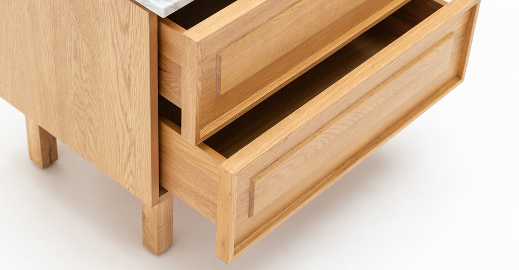 Yorke Nightstand - Light Oak & Bianca Carrara - Loom Collection