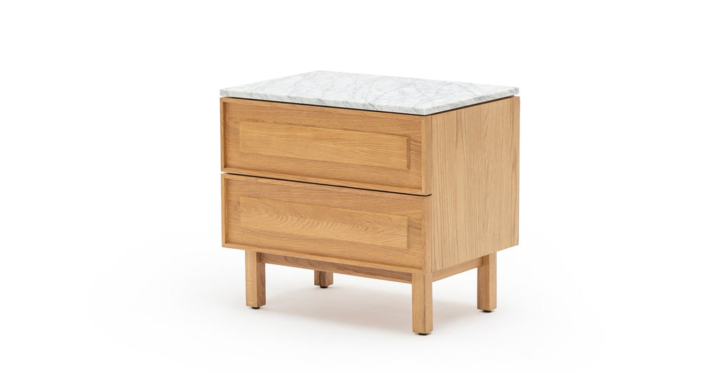 Yorke Nightstand - Light Oak & Bianca Carrara - Loom Collection