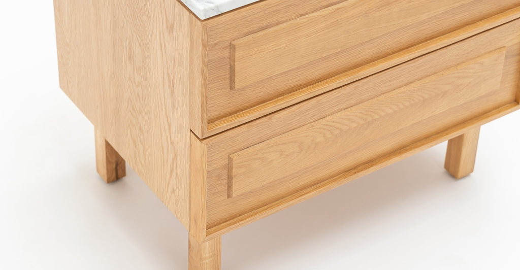 Yorke Nightstand - Light Oak & Bianca Carrara - Loom Collection