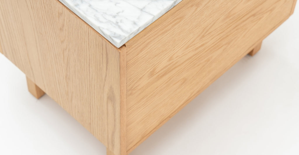 Yorke Nightstand - Light Oak & Bianca Carrara - Loom Collection