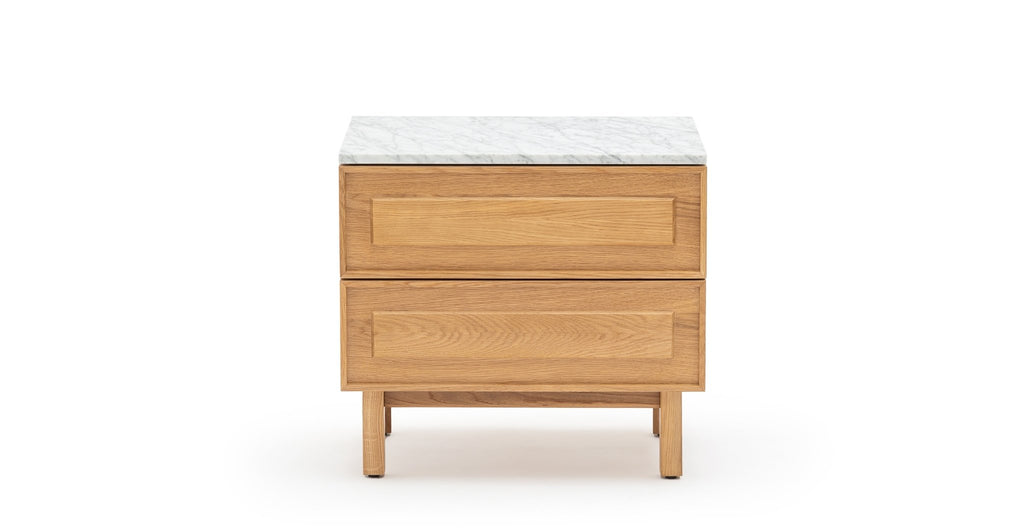 Yorke Nightstand - Light Oak & Bianca Carrara - Loom Collection