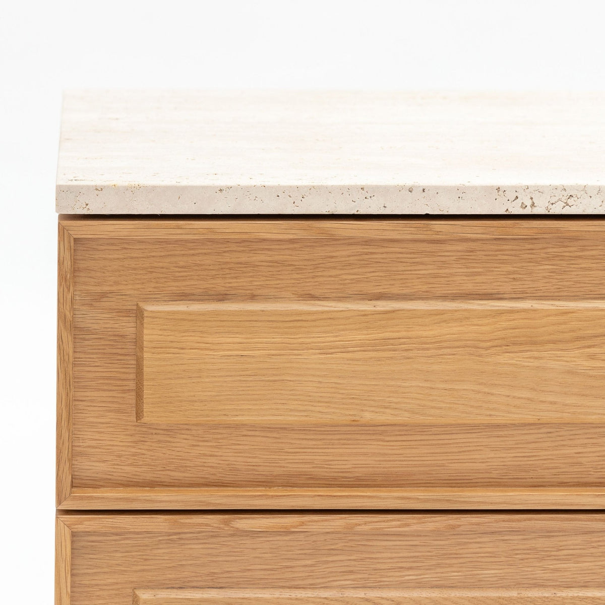Yorke Nightstand - Light Oak & Travertine - Nightstands Tolv Loom Collection Dubai