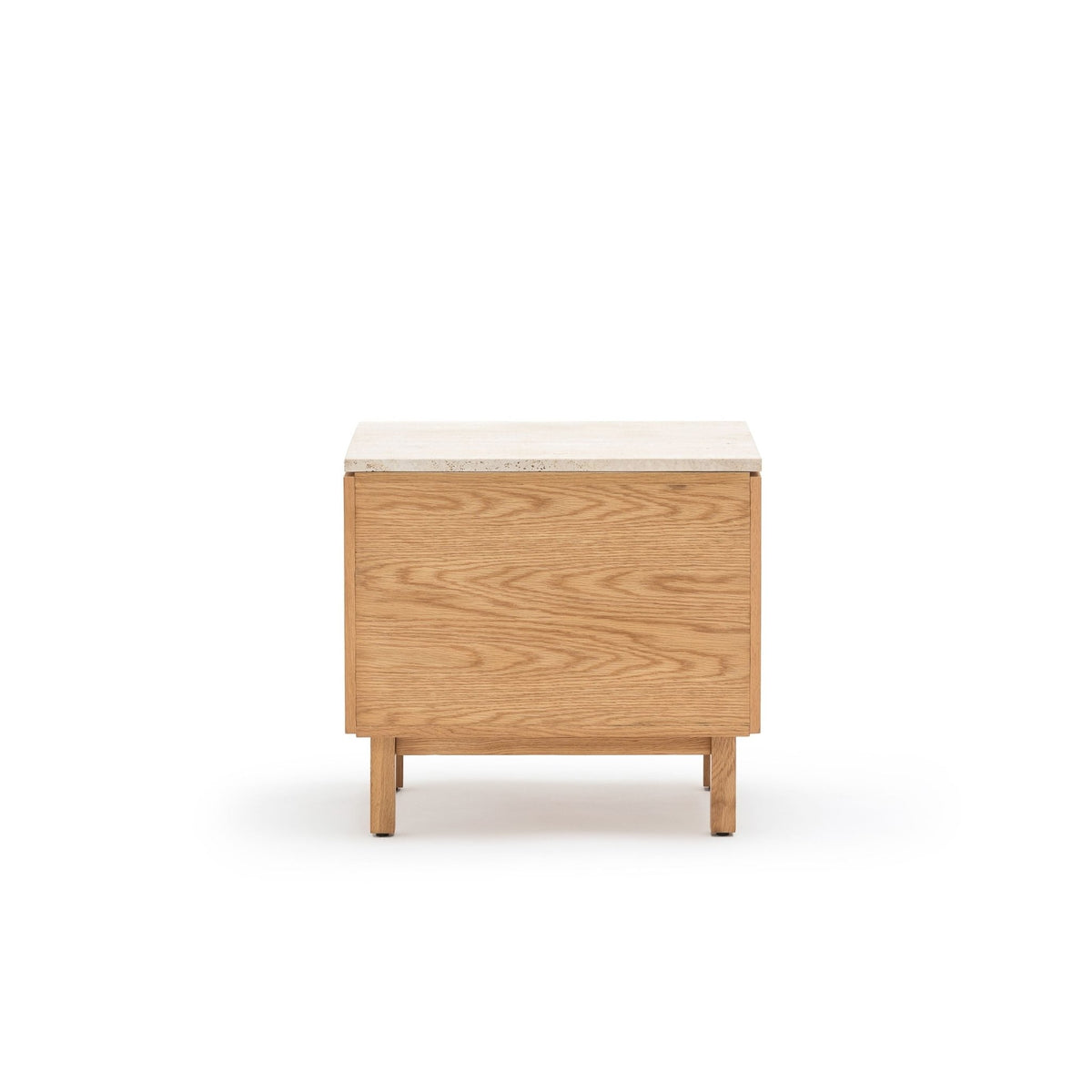 Yorke Nightstand - Light Oak & Travertine - Nightstands Tolv Loom Collection Dubai