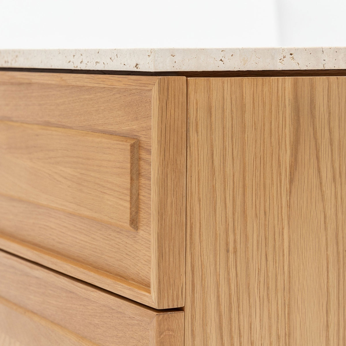 Yorke Nightstand - Light Oak & Travertine - Nightstands Tolv Loom Collection Dubai