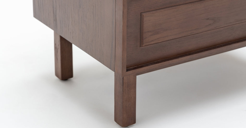 Yorke Nightstand - Smoked Oak & Bianca Carrara.