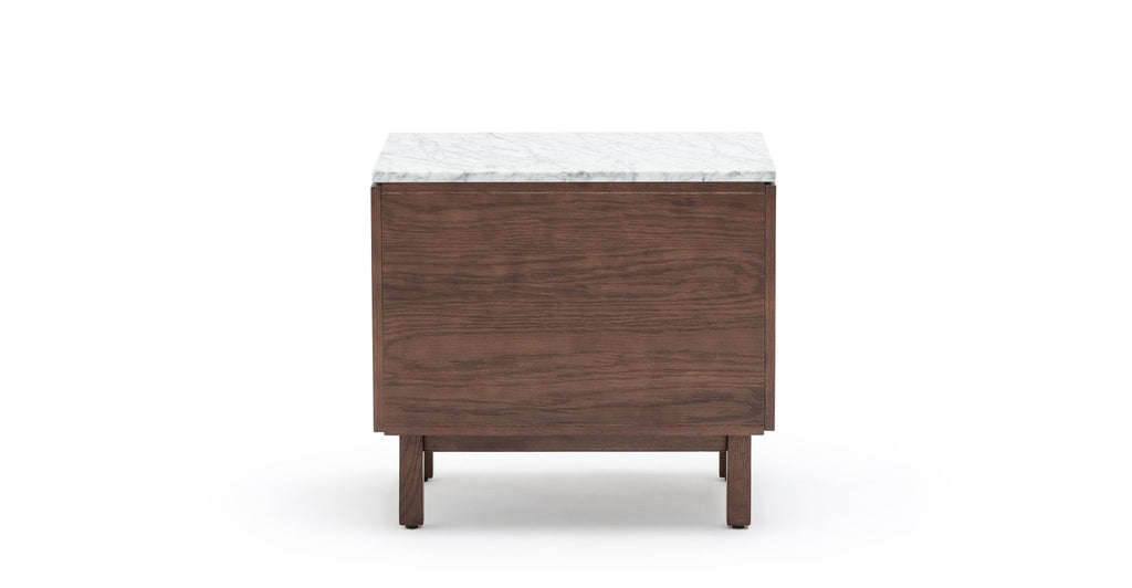 Yorke Nightstand - Smoked Oak & Bianca Carrara.