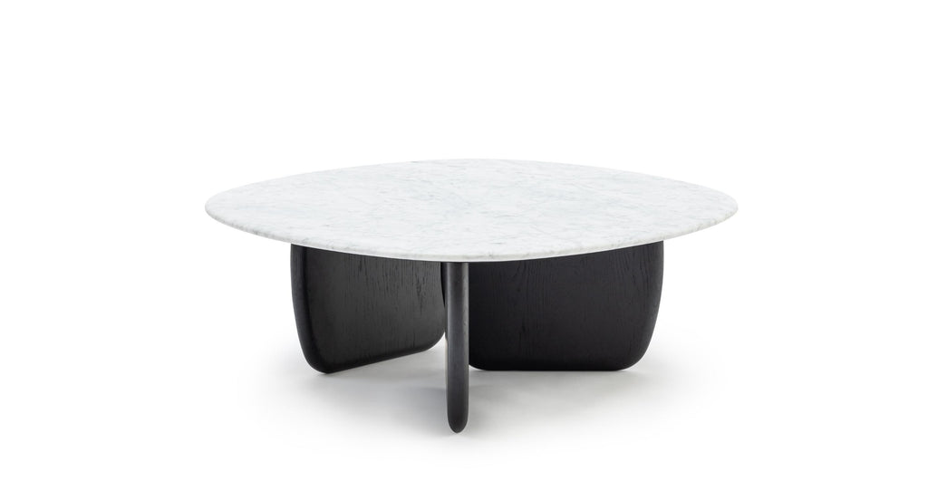 Eden Coffee Table 90 - Black Oak & Bianca Carrara.