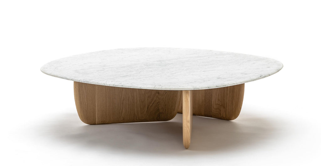 Eden Coffee Table 120 - Light Oak & Bianca Carrara.