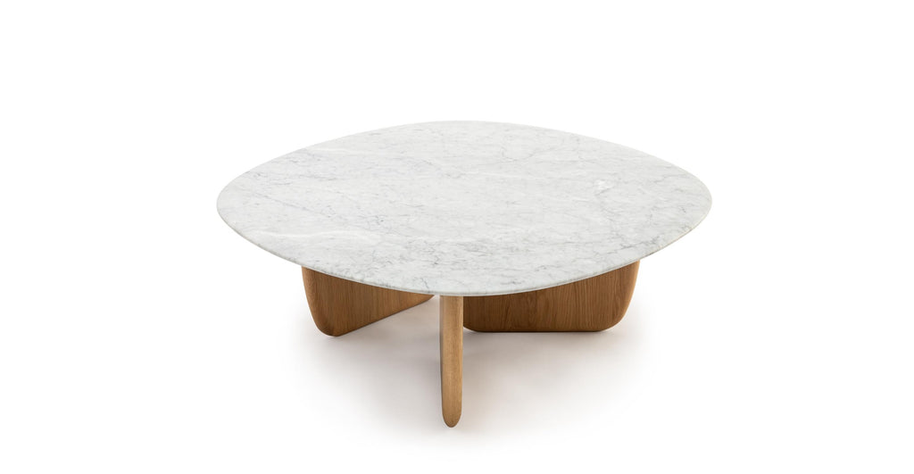 Eden Coffee Table 90 - Light Oak & Bianca Carrara.