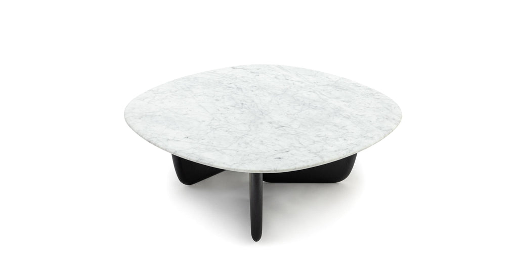 Eden Coffee Table 90 - Black Oak & Bianca Carrara.