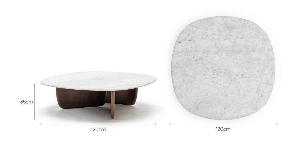 Eden Coffee Table 120 - Smoked Oak & Bianca Carrara.