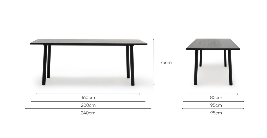 Coco Dining Table - Black Oak.