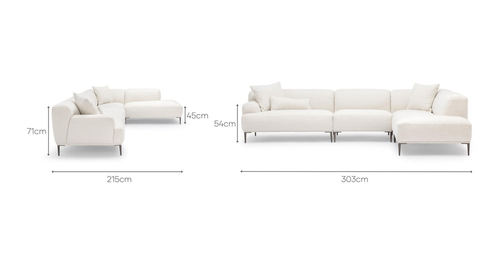 Amelia Corner Sofa - Canvas White.