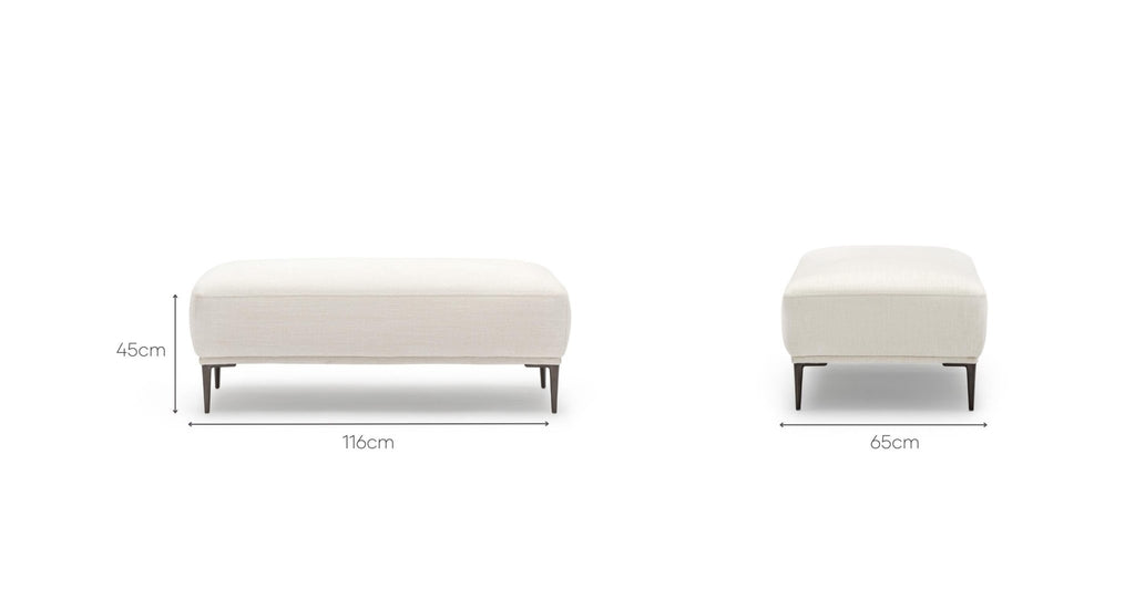 Amelia Ottoman - Canvas White.