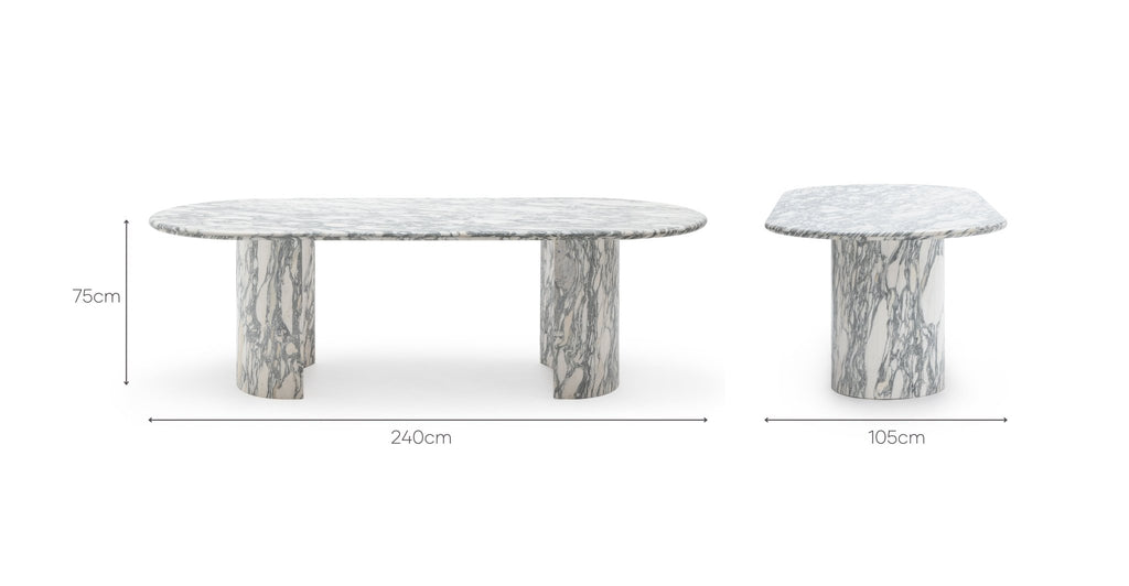 Amiri Dining Table - Arabescato Marble.