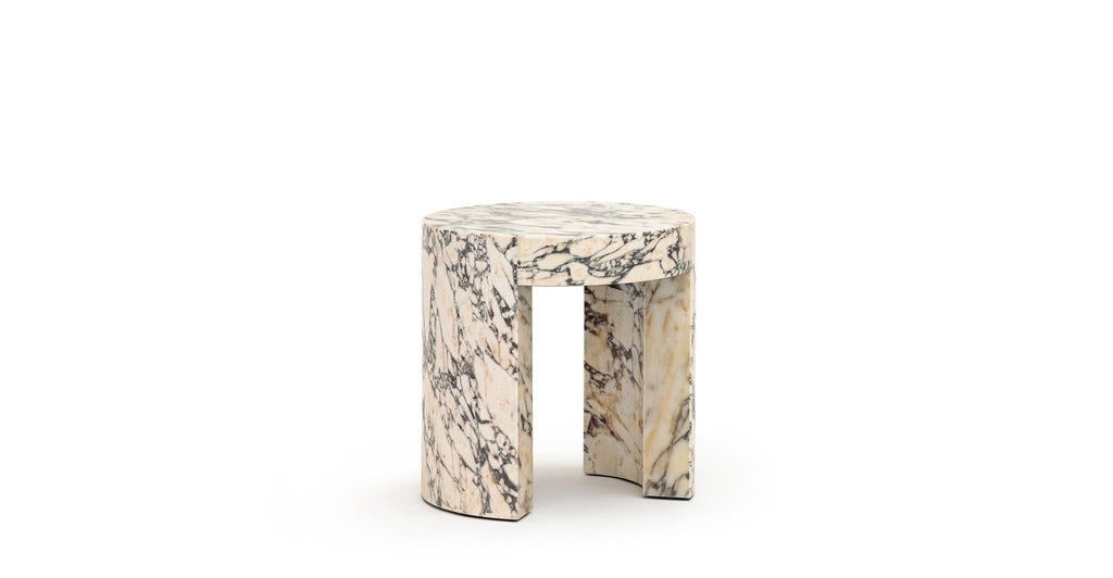 Arno Round Side Table - Calacatta Viola.