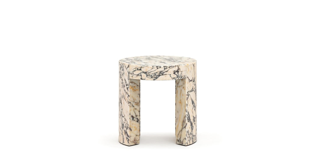 Arno Round Side Table - Calacatta Viola.