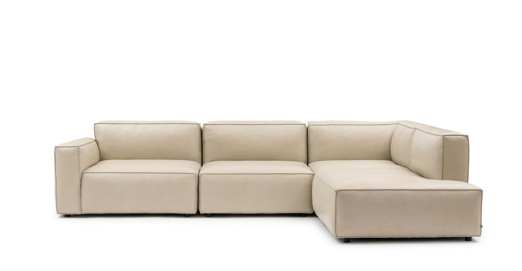 Baker Corner Sofa Set - Limestone Leather.