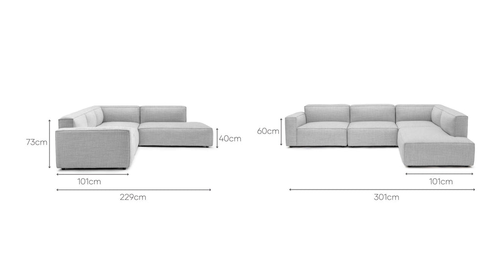 BAKER CORNER SOFA SET - DIAMOND - THE LOOM COLLECTION