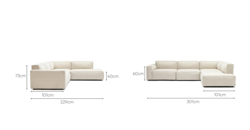 BAKER CORNER SOFA SET - OATMEAL - THE LOOM COLLECTION